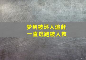 梦到被坏人追赶 一直逃跑被人救